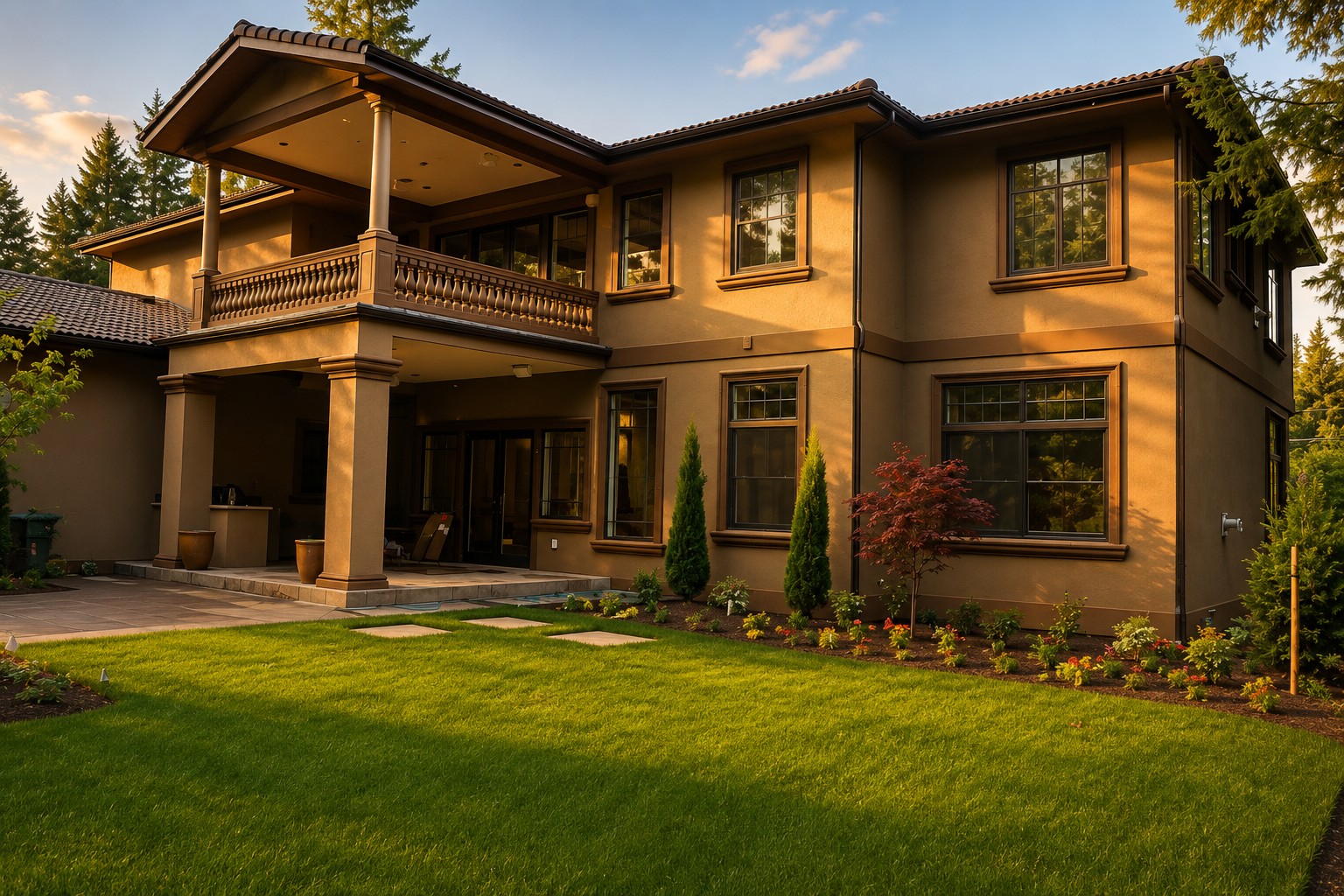 Custom Stucco Estate Residence - Luxury Residential Stucco Installation